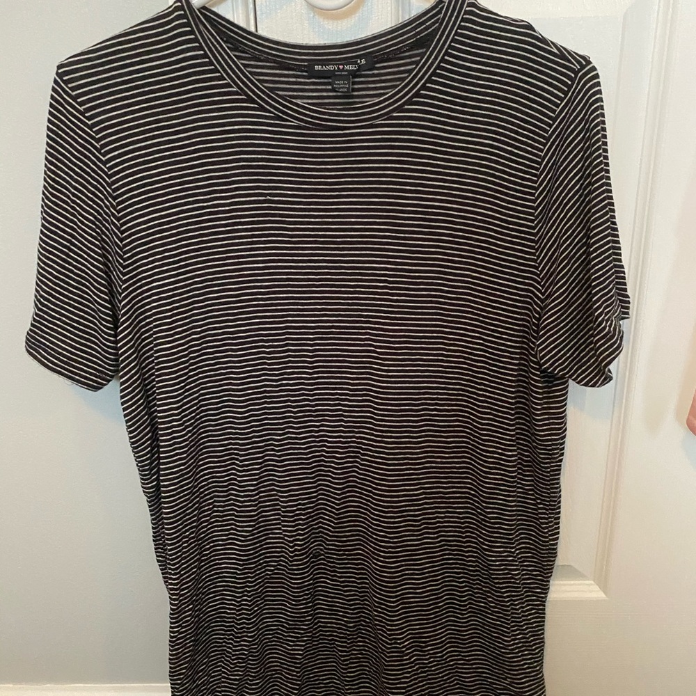 Brandy black and white striped T-shirt dress